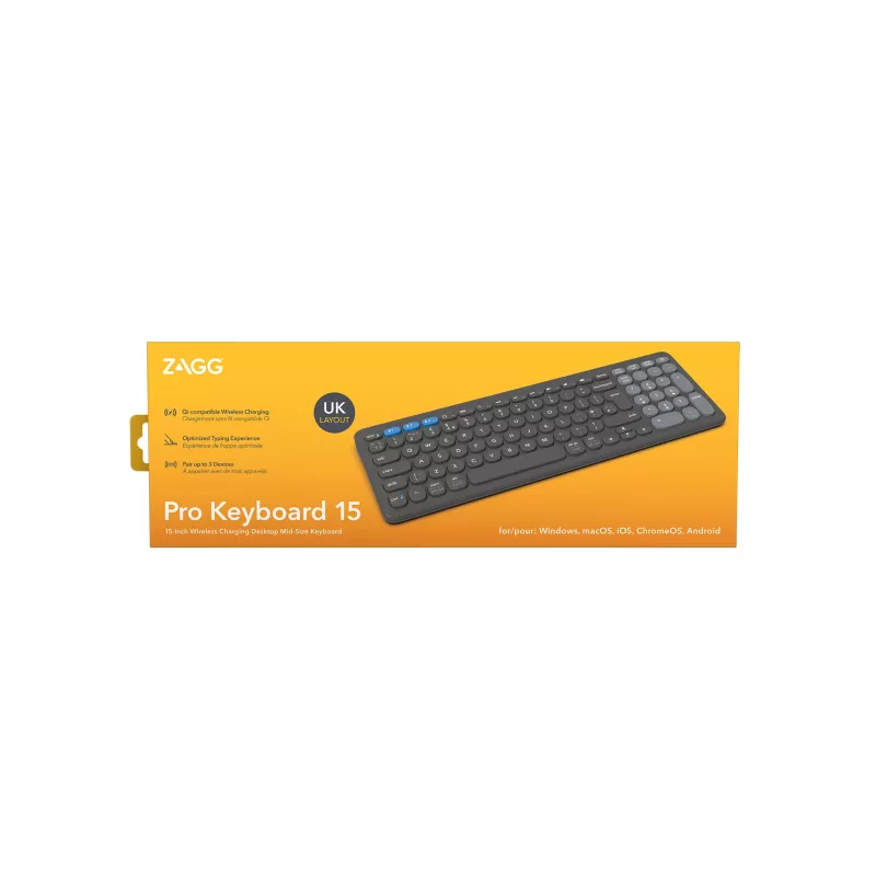 Teclado ZAGG Pro 15 universal Bluetooth QWERTY UK inglês preto