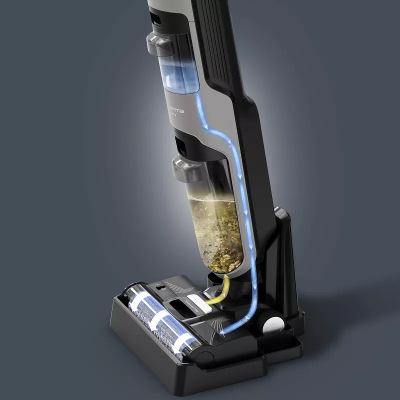 Aspirador vertical Rowenta X-Clean 4 GZ5035WO — sem fios 200 W, limpeza a seco e a húmido, sem saco, filtro de espuma/água, bateria de iões de lítio