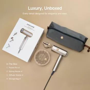 Secador de cabelo Dreame Pocket Pro AHD51-TG dourado titânio