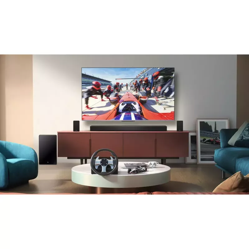 Barra de som TCL Q Q85H Class 7.1.4 canais com Dolby Atmos, subwoofer sem fios e colunas surround sem fios