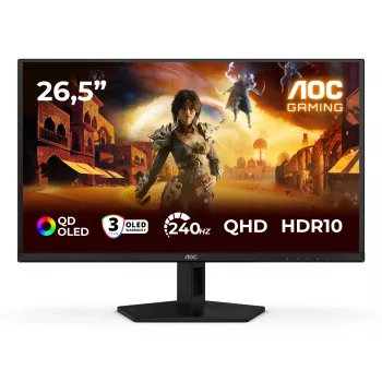 Monitor de computador AOC G4 Q27G41ZDF 67,3 cm (26,5 inch) 2560 x 1440 píxeis Quad HD QD-OLED preto, vermelho