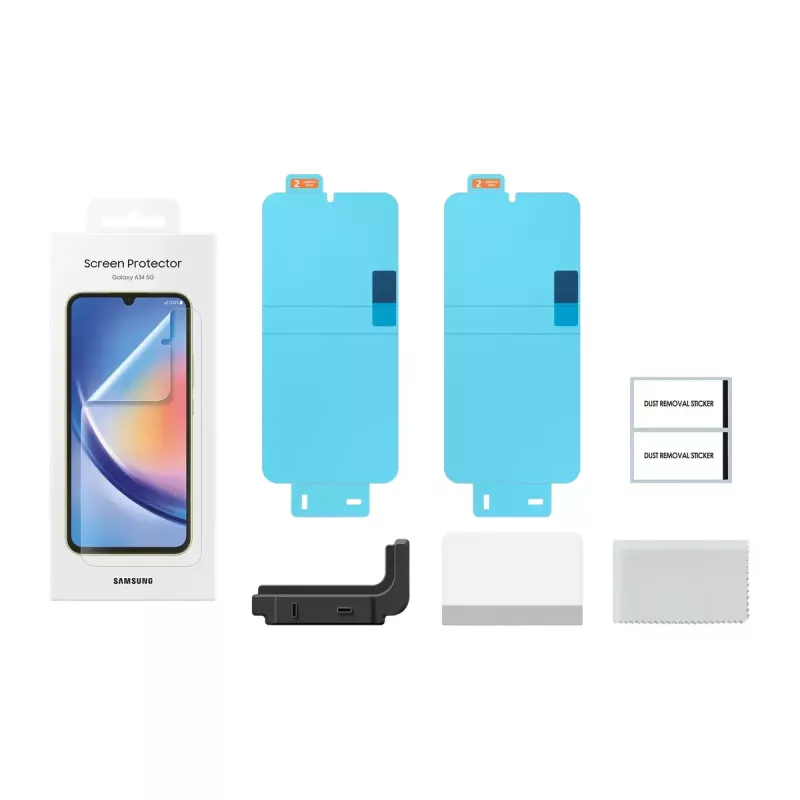 Proteção de ecrã Samsung EF-UA346 transparente para Galaxy A34 5G, transparente, 2 unid., compatível com ecrã de 6,6