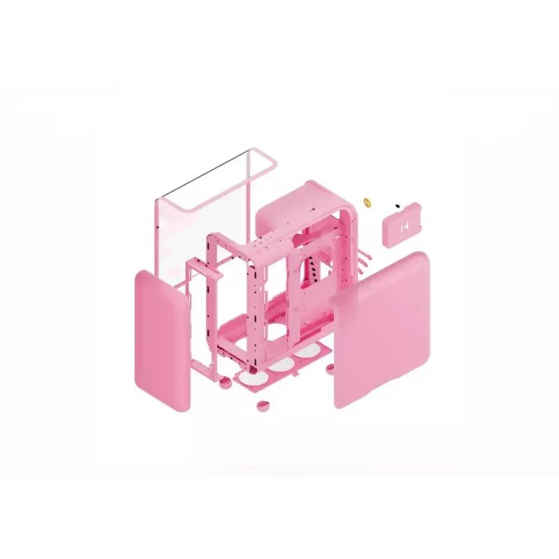 Caixa de PC Mid-Tower HYTE X50 Strawberry Milk, modelo CS-HYTE-X50G-SM