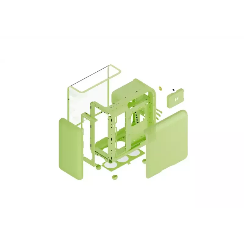 Caixa Mid-Tower HYTE X50 Matcha Milk – suporte ATX/mATX/Mini-ITX, vidro temperado, I/O frontal