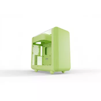 Caixa Mid-Tower HYTE X50 Matcha Milk – suporte ATX/mATX/Mini-ITX, vidro temperado, I/O frontal
