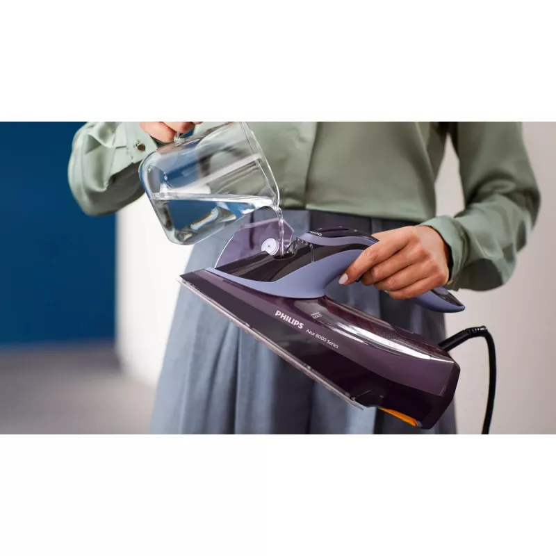 Philips 8000 Series DST8021/30 Ferro de engomar a vapor base SteamGlide Elite 3000 W Violeta