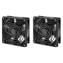 Unidade de ventilação de 2 ventoinhas Intellinet para caixa de parede de 19 polegadas, montagem no teto, cabo de alimentação de 1,8 m com ficha EU CEE 7/7, formato 120 x 120 mm, conjunto de ligação à terra incluído, preto