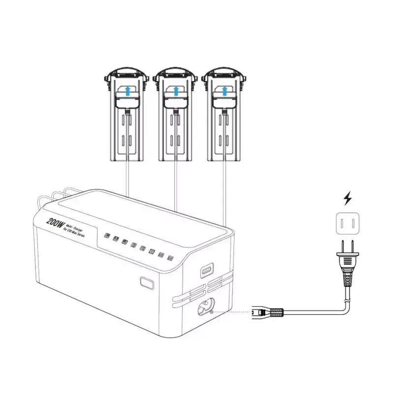 Carregador Autel multi-carregador para série EVO Max modelo 102002545 — 3 baterias, USB-C, potência de carregamento 120 W, entrada 100–240 V