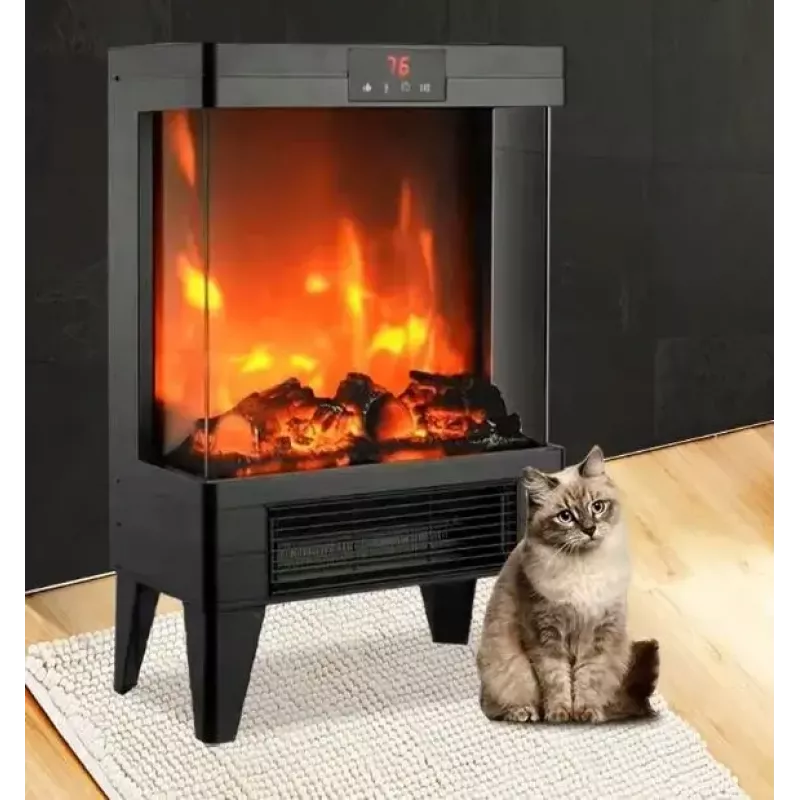 Aquecedor elétrico Carruzzo Q20P Radiador a óleo, 1800 W, 15–45 °C, caixa de vidro, controlo remoto/app/touch, temporizador 1–12 h, montagem na parede ou no chão, preto