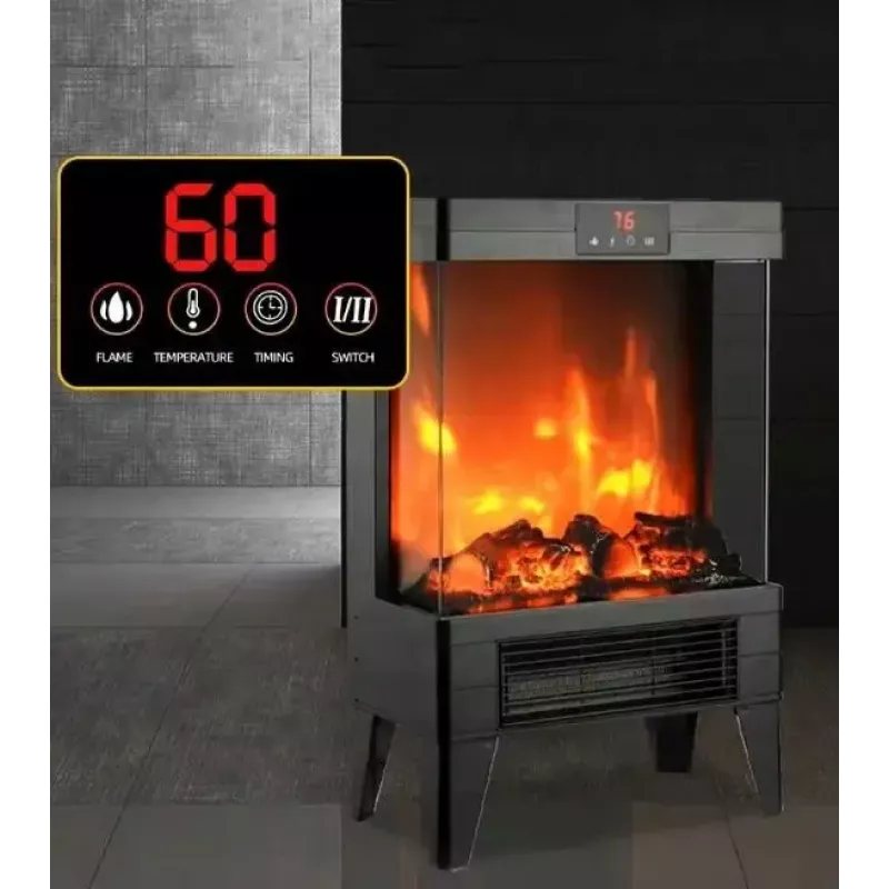 Aquecedor elétrico Carruzzo Q20P Radiador a óleo, 1800 W, 15–45 °C, caixa de vidro, controlo remoto/app/touch, temporizador 1–12 h, montagem na parede ou no chão, preto