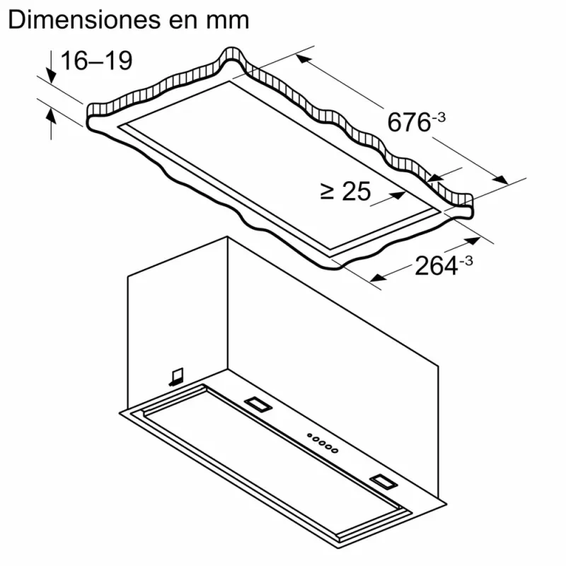 Exaustor Bosch Serie 8 DLN78PC60 encastrado preto 590 m³/h