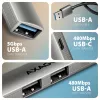 Hub USB AXAGON HUE-STA — barra de alumínio de 4 portas, 1× USB-A 5 Gbit/s + 2× USB-A e 1× USB-C 480 Mbit/s, host USB-A, cinzento