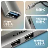 Hub USB AXAGON HUE-STC, barra de alumínio de 4 portas, 1x USB-A 5 Gbit/s + 2x USB-A e 1x USB-C 480 Mbit/s, host USB-C, cabo de 12 cm, cinzento