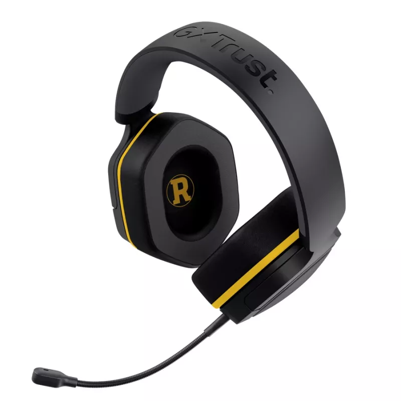 Headset gaming com fios TRUST 25784 com arco de cabeça, 20–20.000 Hz, cabo de 1,2 m, preto/amarelo