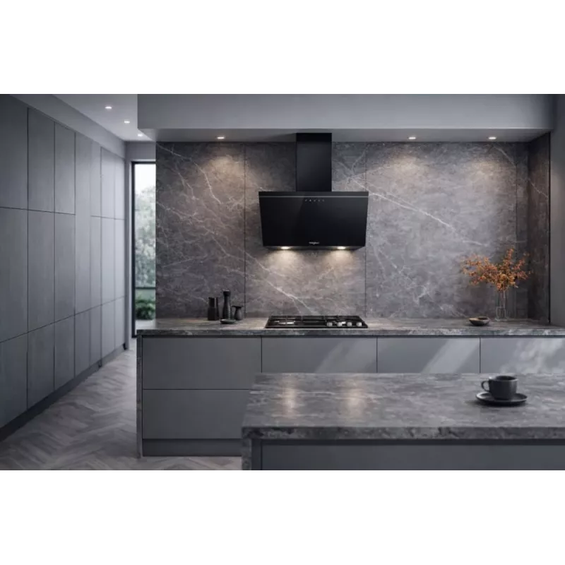 Whirlpool AKR 62F LT K Montagem na parede Preto 650 m³/h