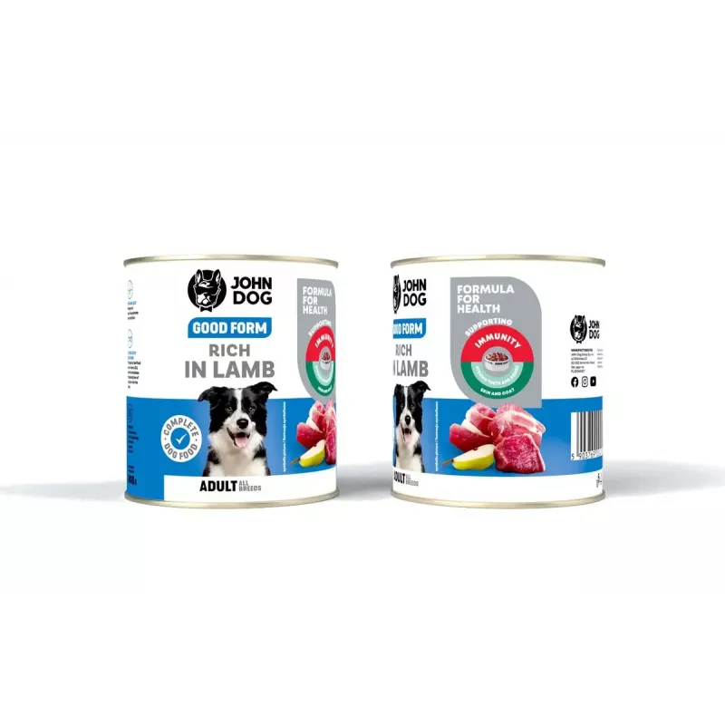 John Dog Good Form Adult Lamb comida para cães, 800 g