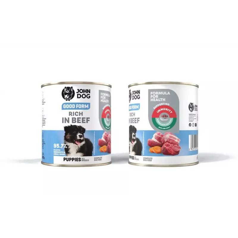 John Dog Good Form Puppy Beef alimento húmido para cachorros 800 g