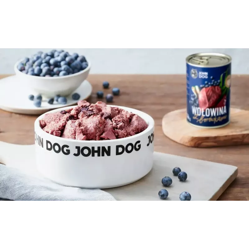 John Dog Berry Adult vaca com mirtilos comida para cães, 800 g