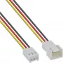 Extensão de cabo para ventoinha InLine 3 pinos ficha/conector fêmea Molex comprimento 1m