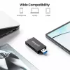 Leitor/gravador de cartões múltiplos combinado Manhattan USB-A / USB-C, 5 Gbit/s (USB 3.2 Gen1 também conhecido como USB 3.0), ficha para slots microSD e SD/MMC, formato mini, SuperSpeed USB, Windows ou Mac, preto/transparente, três anos de garantia