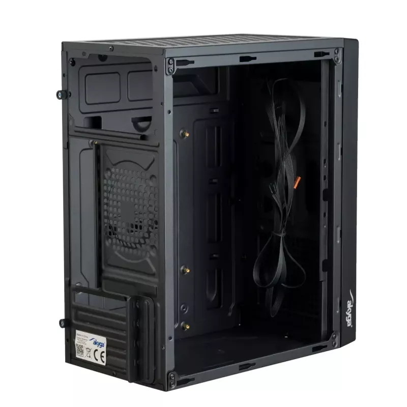 Caixa de PC Micro-ATX Akyga AK35BK, Micro ATX / Flex ATX / Mini ITX, 2x USB 2.0, sem fonte de alimentação, preto