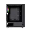 Caixa para PC GEMBIRD Fornax 2500 Midi Tower preto — suporte ATX/ITX, vidro temperado, RGB, 3x120 mm à frente, 2x2,5 polegadas baías