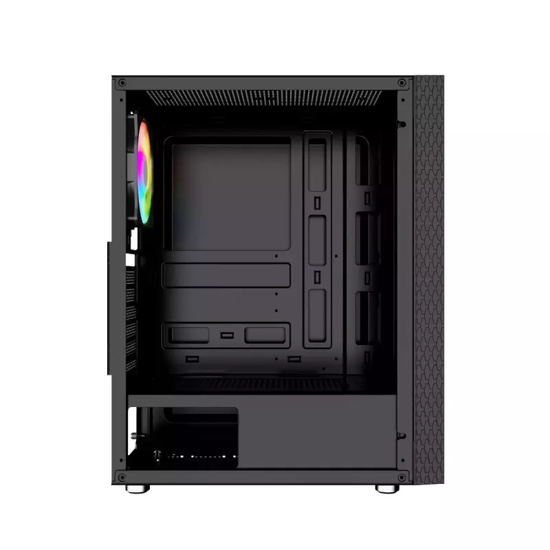 Caixa para PC GEMBIRD Fornax 2500 Midi Tower preto — suporte ATX/ITX, vidro temperado, RGB, 3x120 mm à frente, 2x2,5 polegadas baías