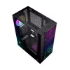 Caixa para PC GEMBIRD Fornax 2500 Midi Tower preto — suporte ATX/ITX, vidro temperado, RGB, 3x120 mm à frente, 2x2,5 polegadas baías