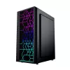 Caixa para PC GEMBIRD Fornax 2500 Midi Tower preto — suporte ATX/ITX, vidro temperado, RGB, 3x120 mm à frente, 2x2,5 polegadas baías