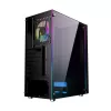 Caixa para PC GEMBIRD Fornax 2500 Midi Tower preto — suporte ATX/ITX, vidro temperado, RGB, 3x120 mm à frente, 2x2,5 polegadas baías