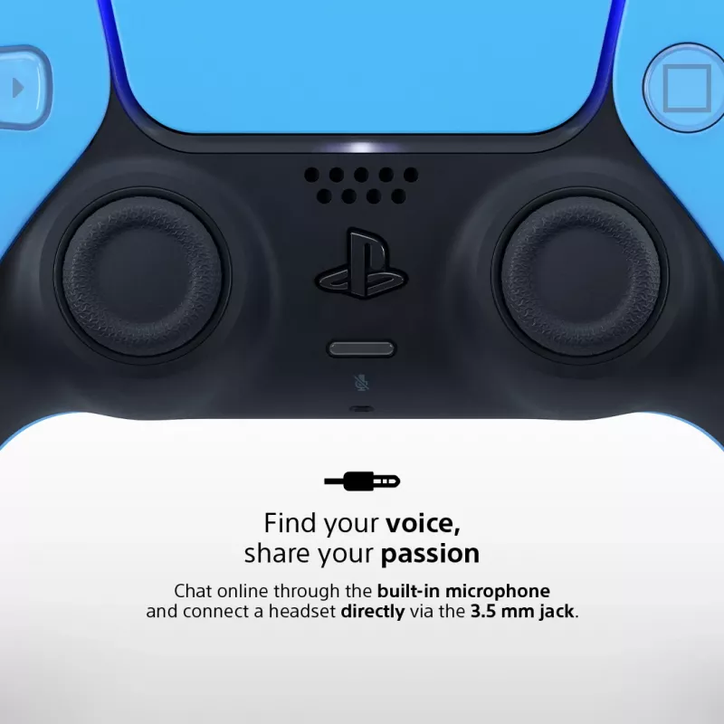 Comando Sony DualSense v3 Azul — Bluetooth/USB, USB-C, bateria integrada, compatível com PlayStation 5