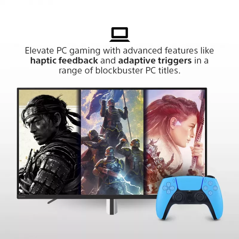 Comando Sony DualSense v3 Azul — Bluetooth/USB, USB-C, bateria integrada, compatível com PlayStation 5
