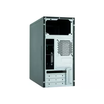 Caixa de PC CHIEFTEC ATX Mini-Tower alumínio escovado SECC preto — Micro ATX, 2 baías de 3,5 inch, 2 baías de 5,25 inch, USB2.0+2×USB3.2 Gen1