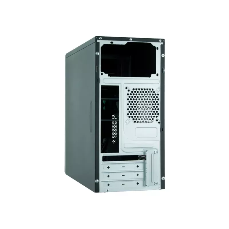 Caixa de PC CHIEFTEC ATX Mini-Tower alumínio escovado SECC preto — Micro ATX, 2 baías de 3,5