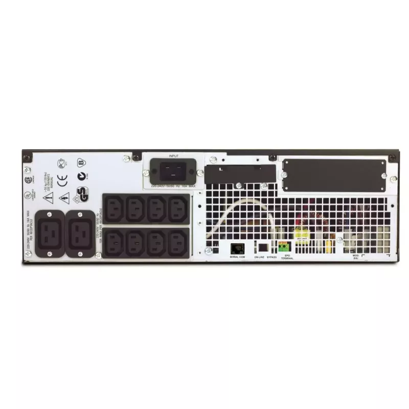 APC Smart-UPS RT 3000VA 230V Marine, conversão dupla online, 3 kVA / 2100 W, 10 saídas AC, rackmount 3U, preto