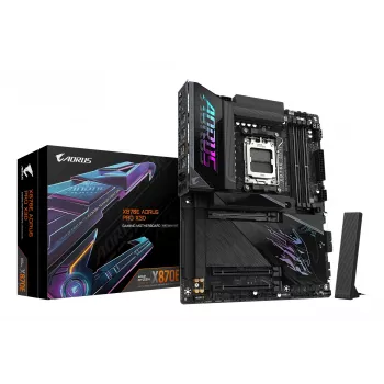 GIGABYTE X870E AORUS PRO X3D placa-mãe ATX – socket AMD AM5, 18+2+2 VRM, DDR5 até 9000 MHz (OC), 2×PCIe5 + 2×PCIe4, Wi‑Fi 7, 5GbE, USB4