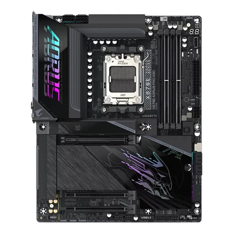 GIGABYTE X870E AORUS PRO X3D placa-mãe ATX – socket AMD AM5, 18+2+2 VRM, DDR5 até 9000 MHz (OC), 2×PCIe5 + 2×PCIe4, Wi‑Fi 7, 5GbE, USB4
