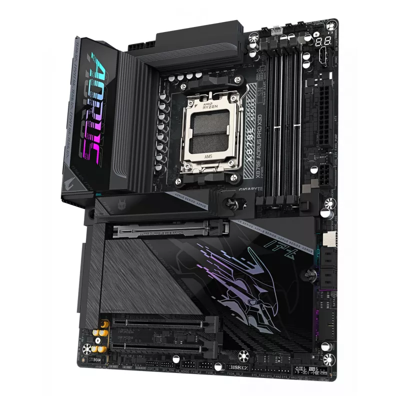 GIGABYTE X870E AORUS PRO X3D placa-mãe ATX – socket AMD AM5, 18+2+2 VRM, DDR5 até 9000 MHz (OC), 2×PCIe5 + 2×PCIe4, Wi‑Fi 7, 5GbE, USB4