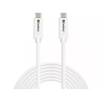 Sandberg USB-C para USB-C USB 3.2 Gen2 100W, 3m, 3 m, USB C, USB C, USB 3.2 Gen 2 (3.1 Gen 2), 10 Gbit/s, branco