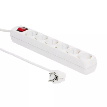 Extensão de alimentação Microconnect GRU0063W 3 m 6 tomadas AC interior branco