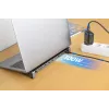 Dock/Hub USB-C Manhattan com leitor de cartões e MST, ligações (x7): Ethernet, HDMI (x2 4K@60Hz), USB-A (x3) e USB-C, com Power Delivery (PD) 100 W – requer carregador USB-C externo (não incluído). Alimentado por USB (não requer fonte de alimentação externa) quando o PD não é utilizado