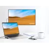 Dock/Hub USB-C Manhattan com leitor de cartões e MST, ligações (x7): Ethernet, HDMI (x2 4K@60Hz), USB-A (x3) e USB-C, com Power Delivery (PD) 100 W – requer carregador USB-C externo (não incluído). Alimentado por USB (não requer fonte de alimentação externa) quando o PD não é utilizado