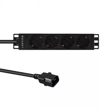 PDU de rack Lanview LVR-2MSCH-SCH-C13-4 – Unidade de distribuição de energia Lanview modelo LVR-2MSCH-SCH-C13-4
