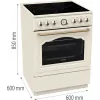 Fogão independente Gorenje GECS6B70CLI placa vitrocerâmica bege