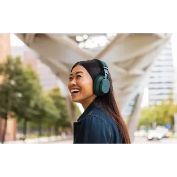 Auscultadores de arco sem fios Fairphone Fairbuds XL – Bluetooth, USB-C, chamadas e música, 20–20000 Hz, alcance 10 m, verde