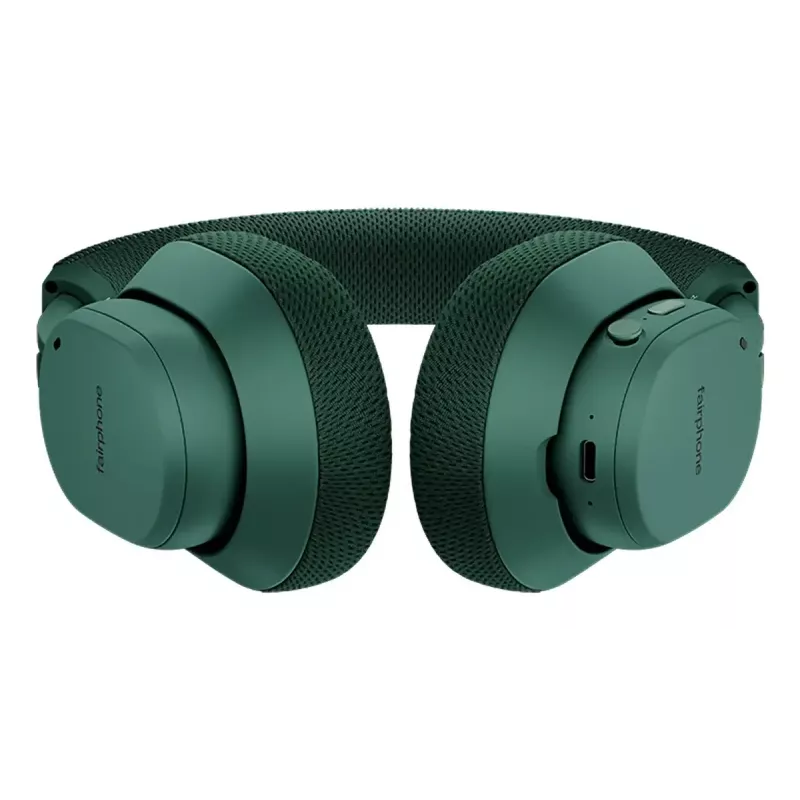 Auscultadores de arco sem fios Fairphone Fairbuds XL – Bluetooth, USB-C, chamadas e música, 20–20000 Hz, alcance 10 m, verde