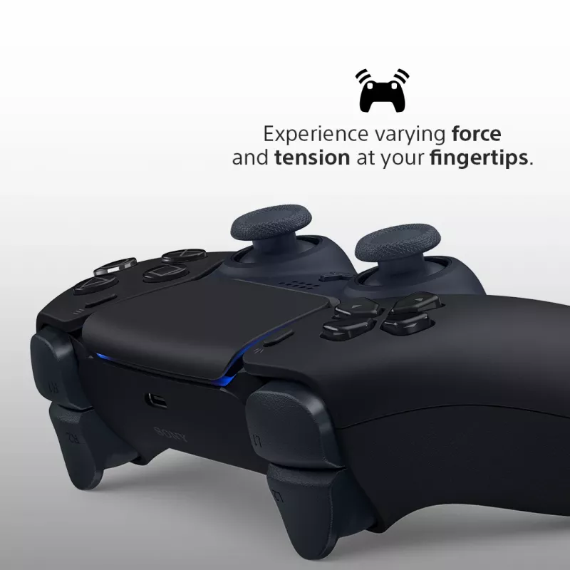 Comando Sony DualSense v3 preto — Bluetooth/USB, PS5, bateria integrada, USB-C, com fios e sem fios