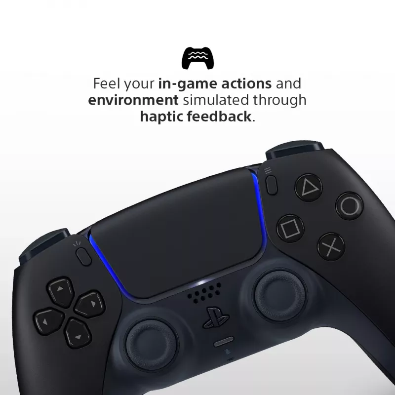 Comando Sony DualSense v3 preto — Bluetooth/USB, PS5, bateria integrada, USB-C, com fios e sem fios