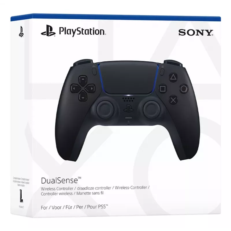 Comando Sony DualSense v3 preto — Bluetooth/USB, PS5, bateria integrada, USB-C, com fios e sem fios