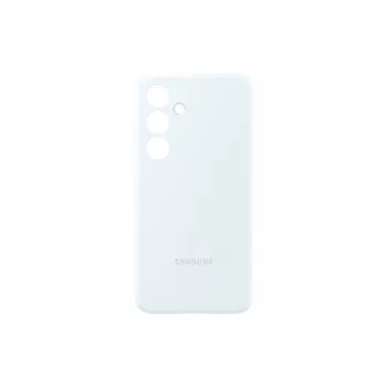 Capa de silicone para smartphone Samsung Galaxy S24 – branca, para ecrãs de 6,2 polegadas